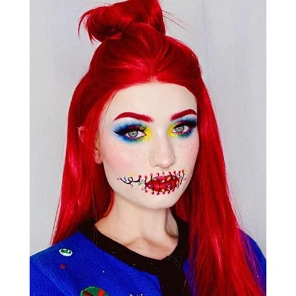 RED Long Straight Lace Front Wigs For Women/DRAGQUEEN22 Inches